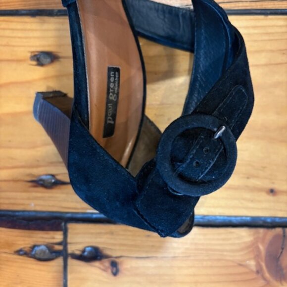 Paul Green Munchen Women's Sandals in Black Suede With Strap, Size 7 - Picture 5 of 9